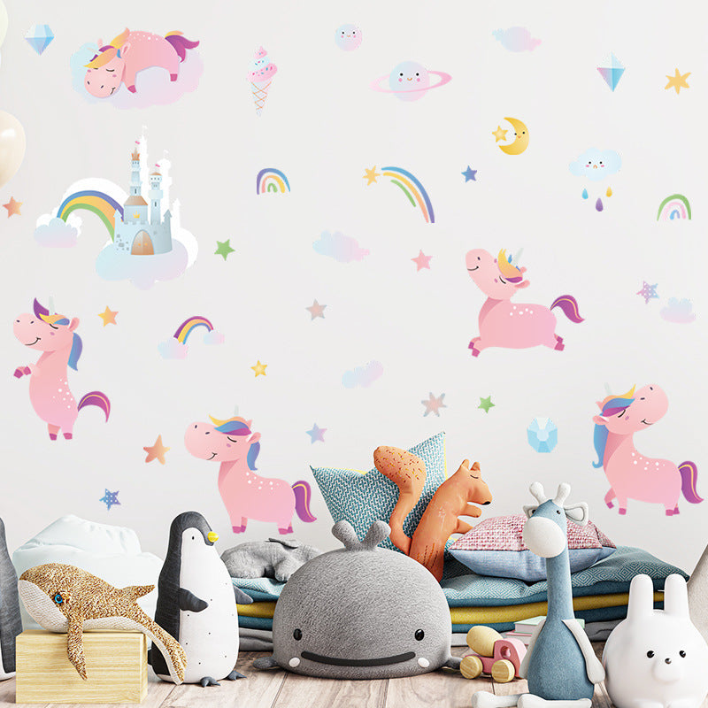 HY4020 4Pcs/Set Cartoon Pink Horse with Rainbows Wall Stickers DIY Mural Art Decor for Kids Room Girl Bedroom Wall Decals (No EN71 Certification) HY4020 4Pcs/Set Cartoon Pink Horse with Rainbows Wall Stickers DIY Mural Art Decor for Kids Room Girl Bedroom Wall Decals (No EN71 Certification)